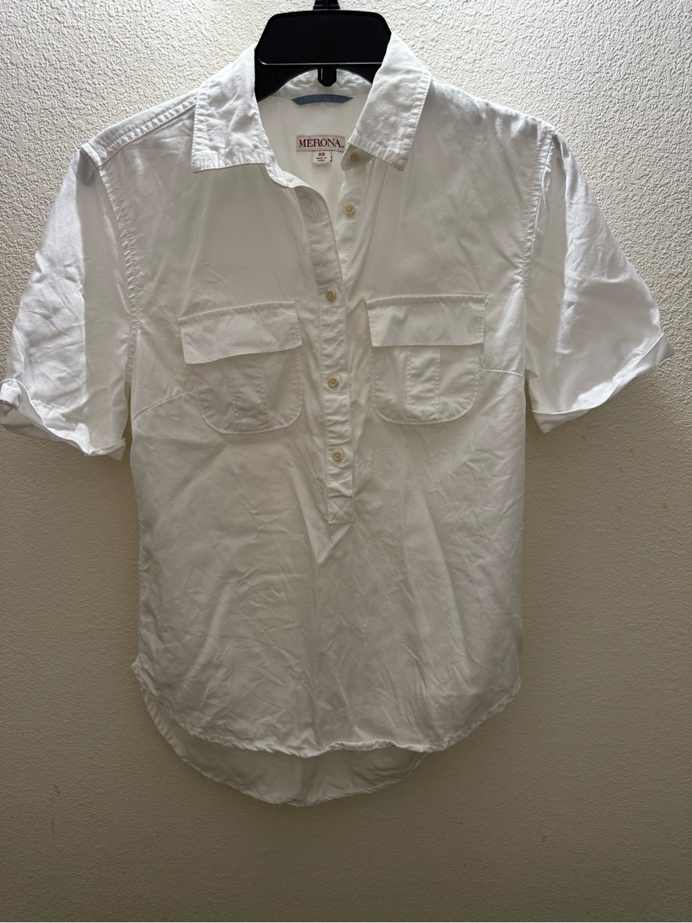 Merona White Short Sleeve Button Front Utility Shirt